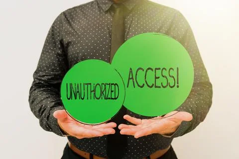 Writing displaying text Unauthorized Access. Business concept use of a computer 스톡 사진