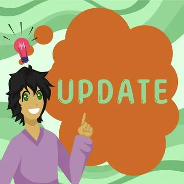 Writing displaying text Update. Business approach Up to date Make something more Stockillustratie