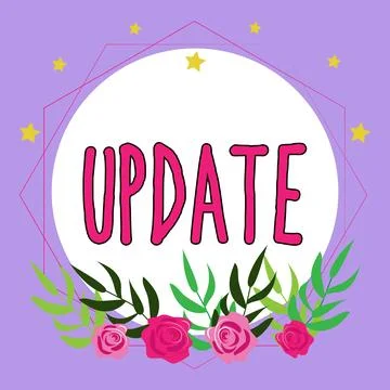 Writing displaying text Update. Concept meaning Up to date Make something more Stockillustratie