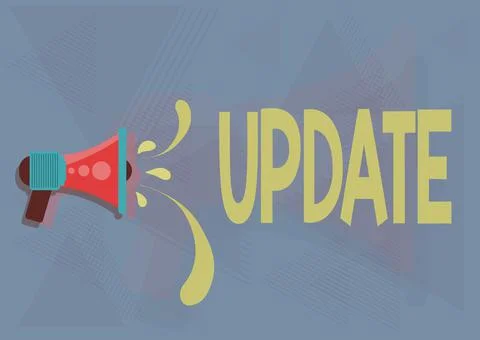 Writing displaying text UPDATE. Internet Concept make something more modern or Illustrazione stock