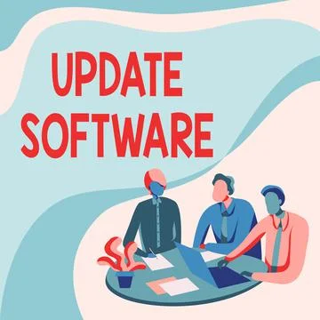 Writing displaying text Update Software. Concept meaning replacing program with Ilustración de archivo