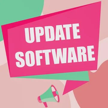 Writing displaying text Update Software. Business approach replacing program Stock Illustration