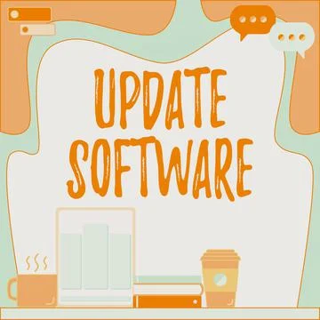 Writing displaying text Update Software. Business idea adds minor software Ilustração Stock