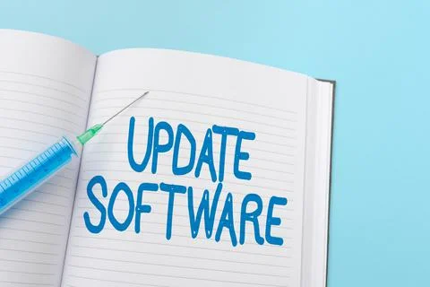 Writing displaying text Update Software. Business approach replacing program Stock Photos