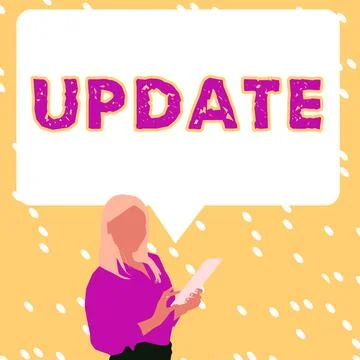 Writing displaying text Update. Word for Up to date Make something more modern 스톡 일러스트