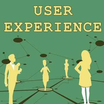 Writing displaying text User Experience. Word for using website especially in Stock Illustration