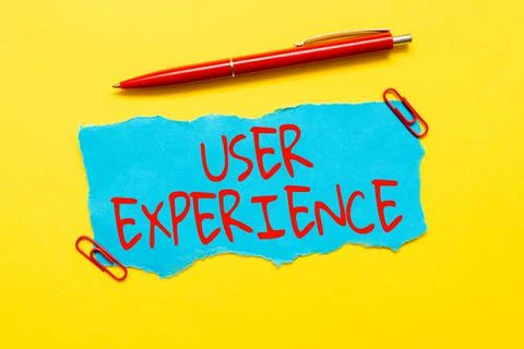 Writing displaying text User Experience. Business showcase using website Stock Photos