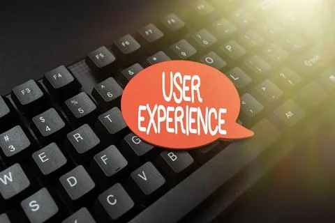 Writing displaying text User Experience. Business approach using website Stock Photos