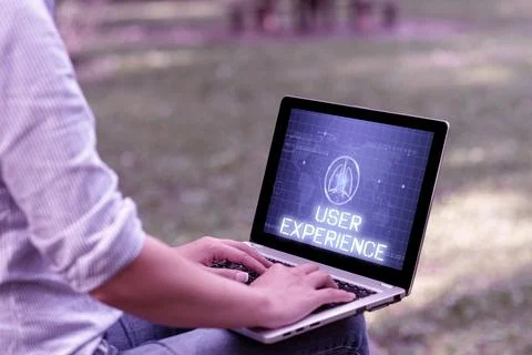 Writing displaying text User Experience. Business idea how a person reacts and Stock Photos