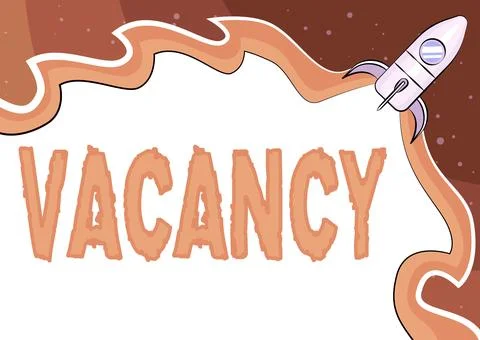 Writing displaying text Vacancy. Business approach available paid place in small 스톡 일러스트