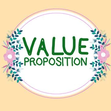 Writing displaying text Value Proposition. Business idea service make company or 스톡 일러스트