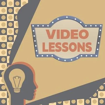 Writing displaying text Video Lessons. Word for Online Education material for a Stock Illustration