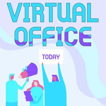 Writing displaying text Virtual Office. Concept meaning operational domain of Stock Illustration