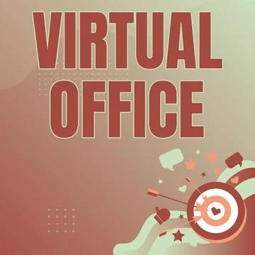 Writing displaying text Virtual Office. Conceptual photo Virtual Office Illustrazione stock