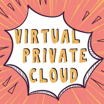 Writing displaying text Virtual Private Cloud. Word Written on configurable pool 스톡 일러스트
