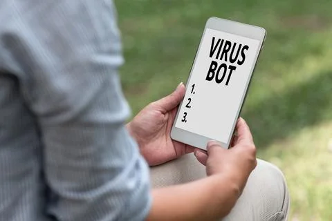Writing displaying text Virus Bot. Business approach malicious selfpropagating Stockfoto's