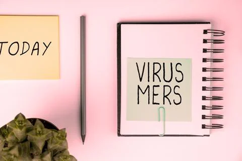 Writing displaying text Virus Mers. Business concept viral respiratory illness Stock Photos