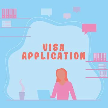 Writing displaying text Visa Application, Word Written on an process of getti Stock Illustration