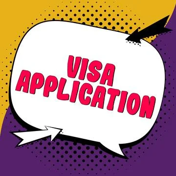Writing displaying text Visa Application. Business concept an process of getting Stock Illustration