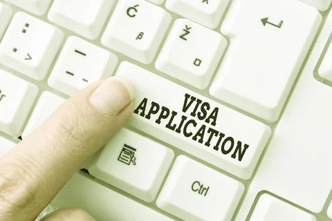 Writing displaying text Visa Application. Internet Concept an process of getting Stock Photos