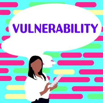 Writing displaying text Vulnerability. Business concept State of being exposed Illustrazione stock