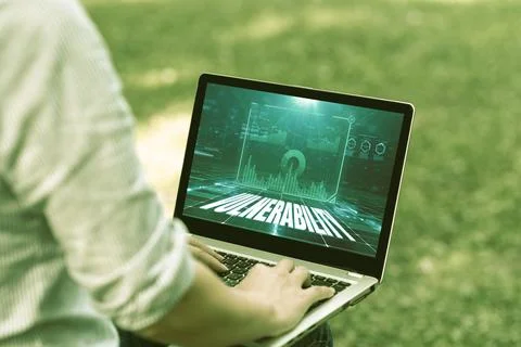 Writing displaying text Vulnerability. Concept meaning State of being exposed to Stock Photos