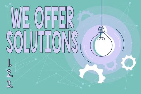 Writing displaying text We Offer Solutions. Business concept way to solve Stock Illustration