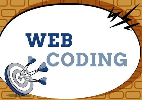 Writing displaying text Web Coding. Business approach a system of symbols and Illustrazione stock