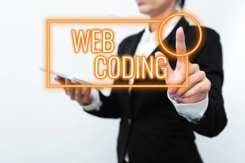 Writing displaying text Web Coding. Business overview work involved in Stock Photos