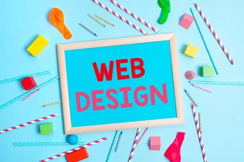 Writing displaying text Web Design. Word Written on website creation which Stock Photos