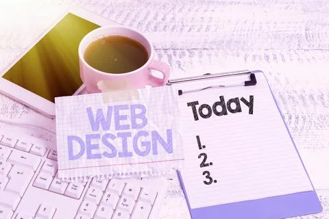Writing displaying text Web Design. Word Written on Website development Stock Photos