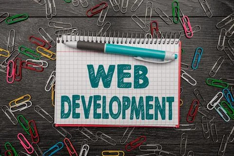 Writing displaying text Web Development. Business showcase dealing with Foto stock