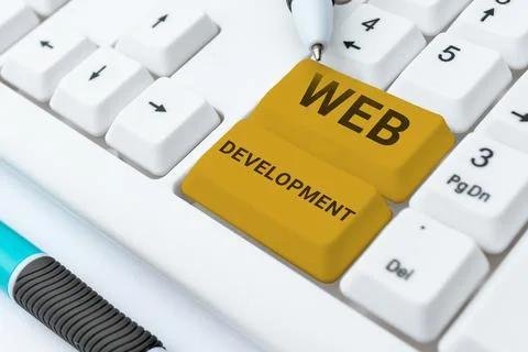 Writing displaying text Web Development. Business concept work involved in Stock Photos