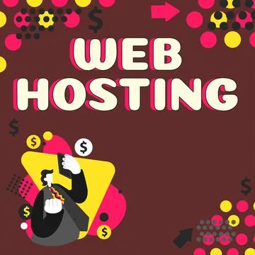 Writing displaying text Web Hosting. Business idea The activity of providing Stock Illustration
