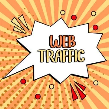Writing displaying text Web Traffic. Word Written on Amount of data sent and Ilustração Stock