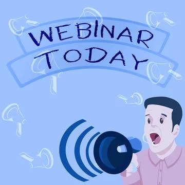 Writing displaying text Webinar Today. Word Written on live online educational Stock Illustration