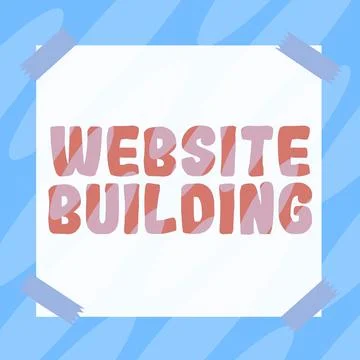Writing displaying text Website Building. Business overview site is constructed Ilustración de archivo