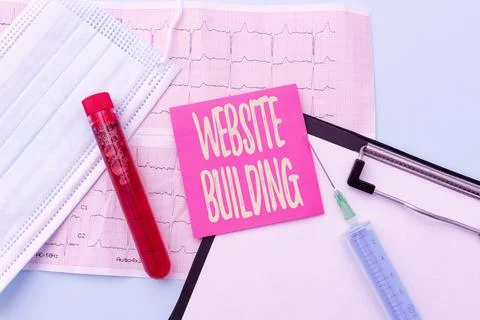 Writing displaying text Website Building. Word for tools that typically allow Foto stock