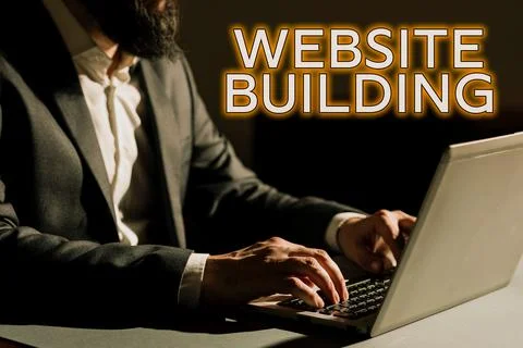 Writing displaying text Website Building. Conceptual photo site is constructed 스톡 사진