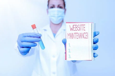 Writing displaying text Website Maintenance. Conceptual photo act of regularly Stock Photos