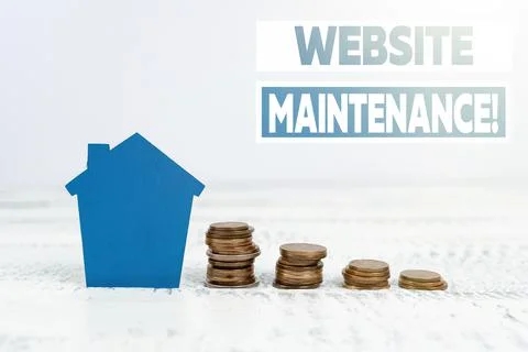 Writing displaying text Website Maintenance. Internet Concept act of regularly Stock Photos