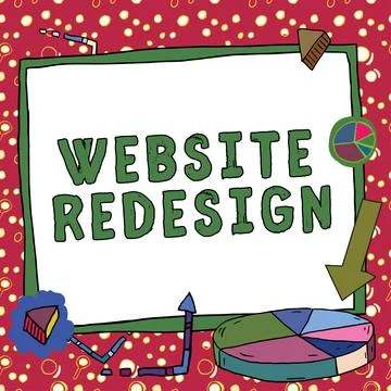 Writing displaying text Website Redesign. Business overview someone who visits Stock-Illustration