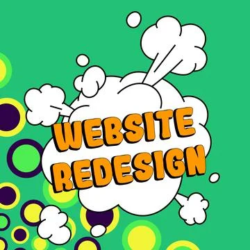 Writing displaying text Website Redesign. Business overview modernize improver Illustration