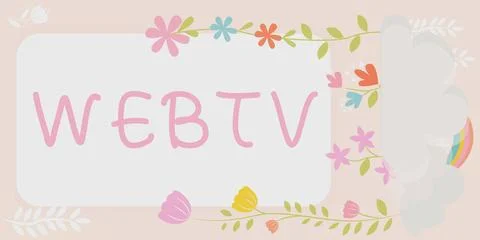 Writing displaying text Webtv. Concept meaning Internet transmission programs Stock Photos