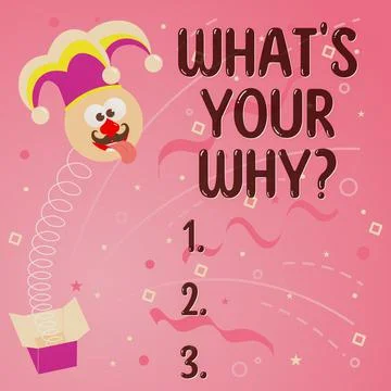 Writing displaying text What's Your Why, Word for annoyed and frustrated bein Stock Illustration