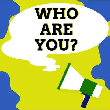 Writing displaying text Who Are You. Business overview Identify yourself Stock Illustration