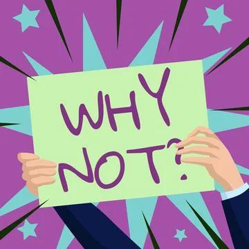 Writing displaying text Why Notquestion. Business idea it is used to make a Stock Illustration