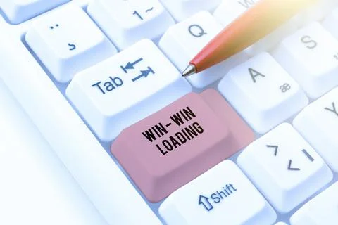 Writing displaying text Win win Loading. Business showcase advantageous or 스톡 사진