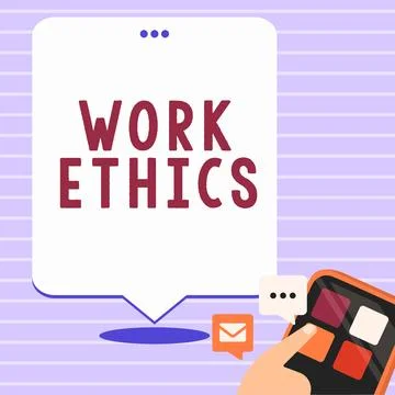 Writing displaying text Work Ethics. Business approach A set of values centered イラスト素材