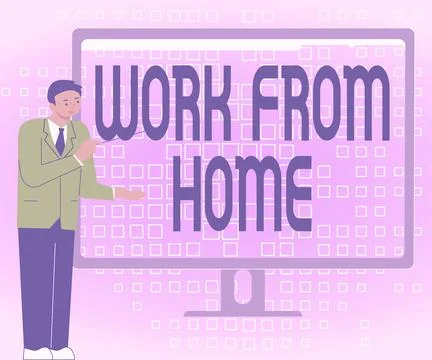 Writing displaying text Work From Home. Business overview communicating with the Stock Illustration